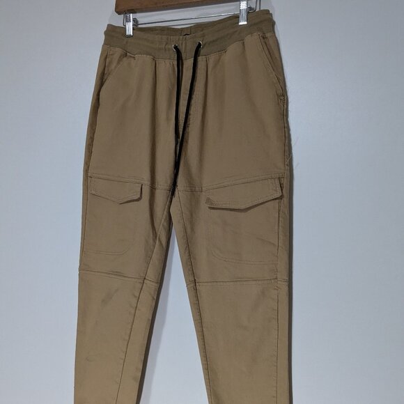 *3/$10* Seven Souls Stretch Cargo Joggers Beige Khaki Size Medium - Picture 1 of 7